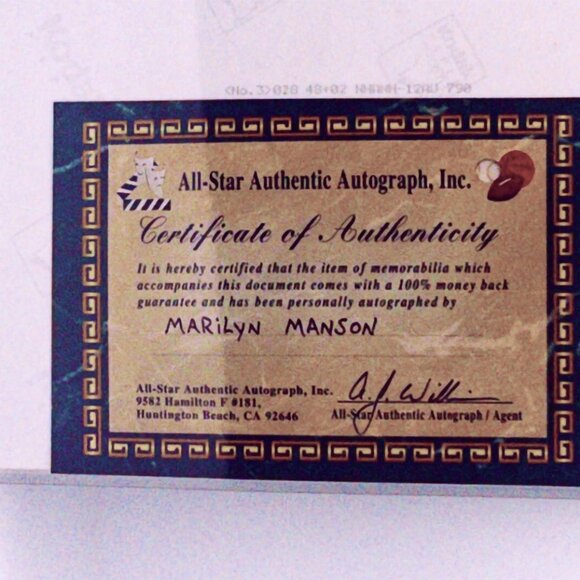 Marilyn Manson Signed Autograph Robert Risko Illustration Photo Print COA - Picture 3 of 4